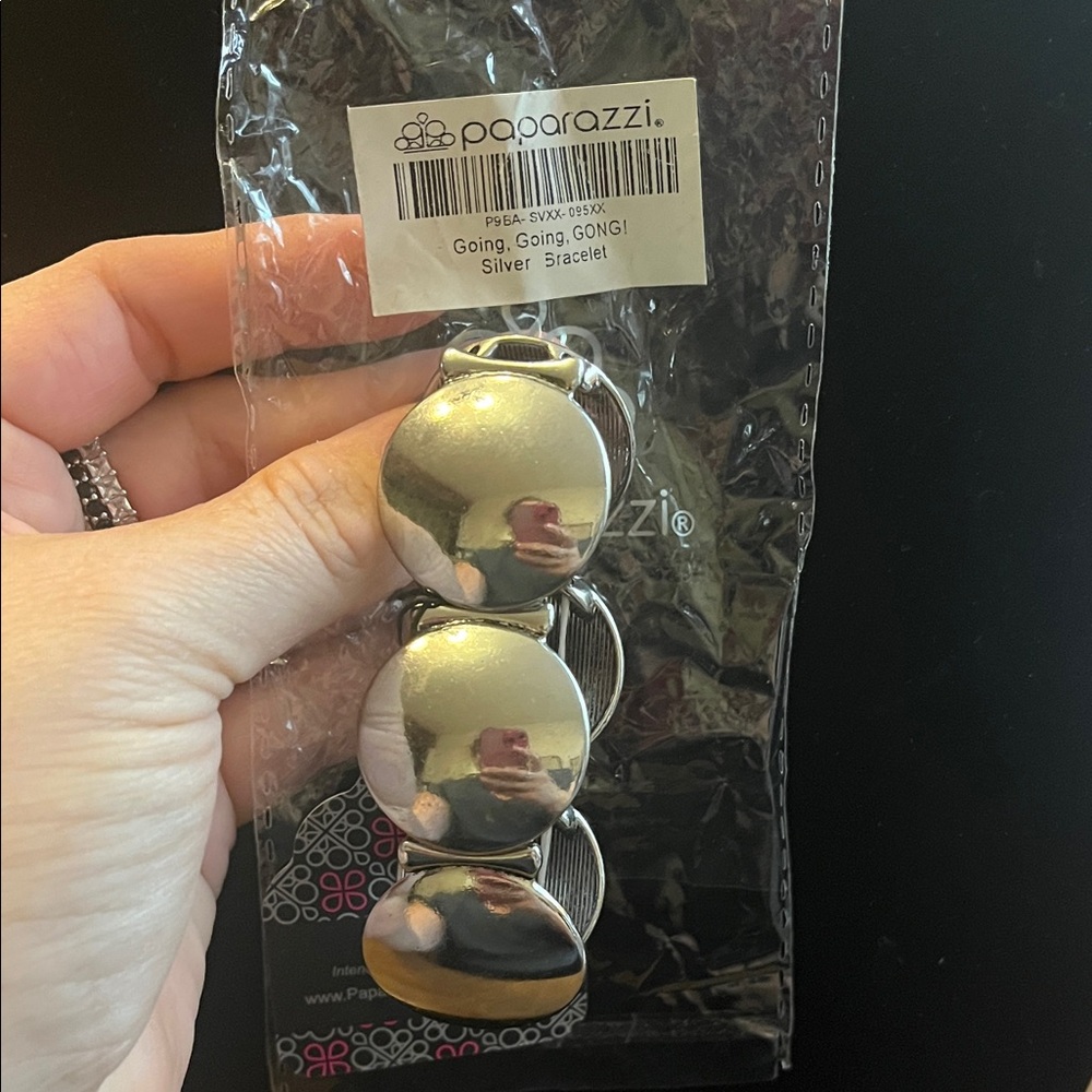 Paparazzi Shiny Silver Disc Bracelet